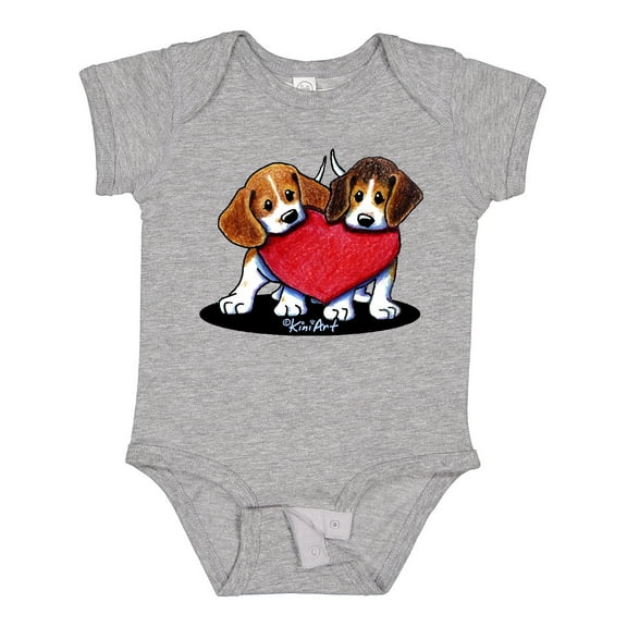Inktastic Beagle Heartfelt Duo Boys or Girls Baby Bodysuit