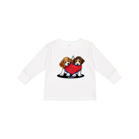 Inktastic Beagle Heartfelt Duo Boys or Girls Long Sleeve Toddler T-Shirt