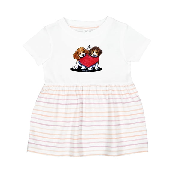 Inktastic Beagle Heartfelt Duo Girls Baby Dress