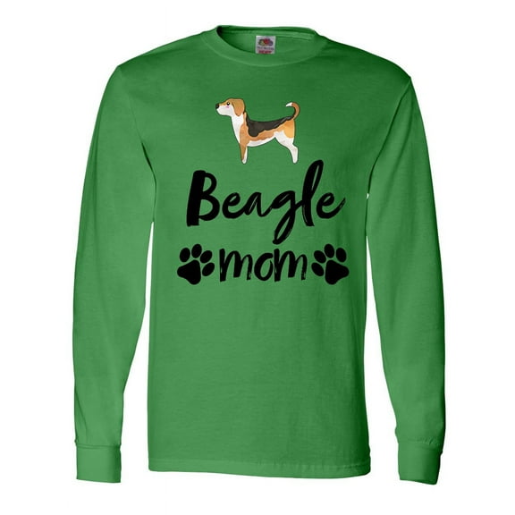 Inktastic Beagle Mom with Paw Prints Long Sleeve T-Shirt