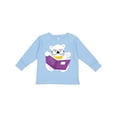 thumbnail image 1 of Inktastic Bear Going to School, Polar Bear, Cute Bear, Books Boys or Girls Long Sleeve Toddler T-Shirt, 1 of 5