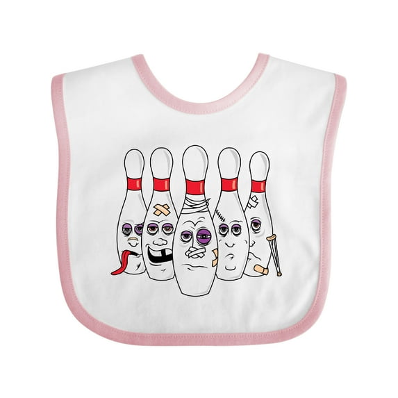 Inktastic Beat Up Bowling Pins Boys or Girls Baby Bib