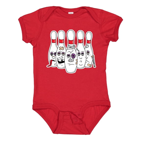 Inktastic Beat Up Bowling Pins Boys or Girls Baby Bodysuit