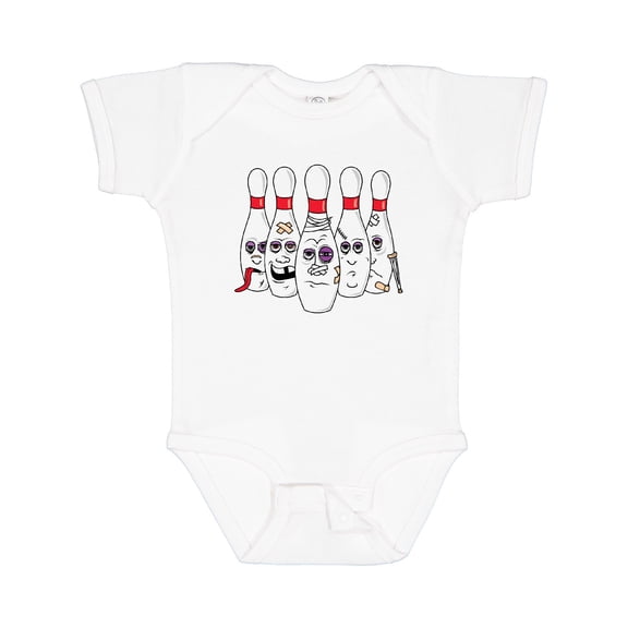 Inktastic Beat Up Bowling Pins Boys or Girls Baby Bodysuit