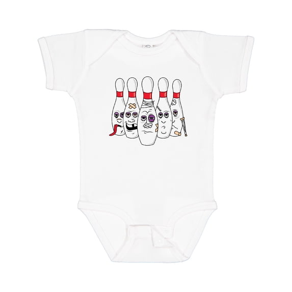 Inktastic Beat Up Bowling Pins Boys or Girls Baby Bodysuit
