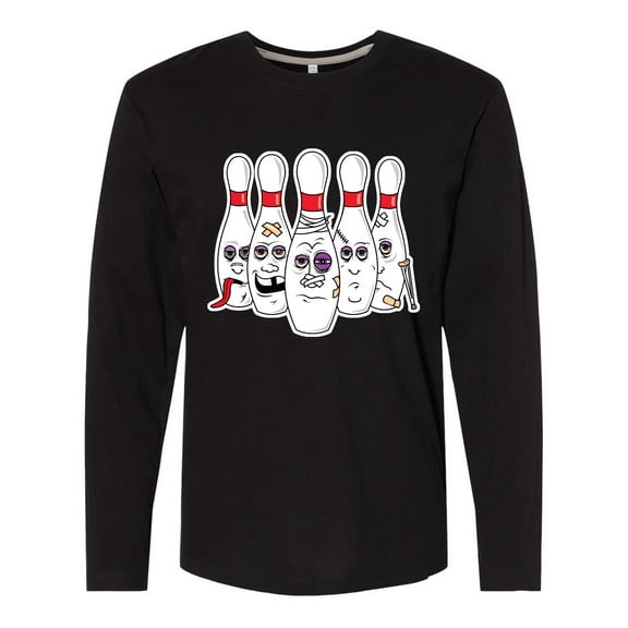 Inktastic Beat Up Bowling Pins Long Sleeve T-Shirt