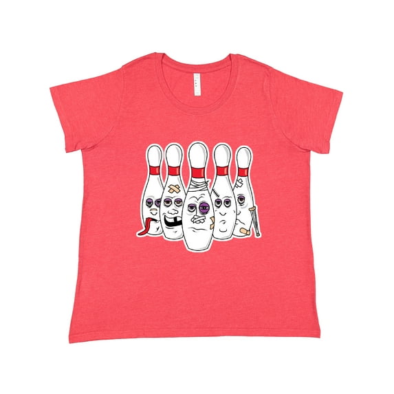 Inktastic Beat Up Bowling Pins Women's Plus Size T-Shirt