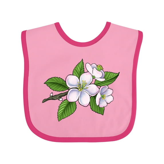 Inktastic Beautiful Apple Blossom Flowers on Branch Boys or Girls Baby Bib