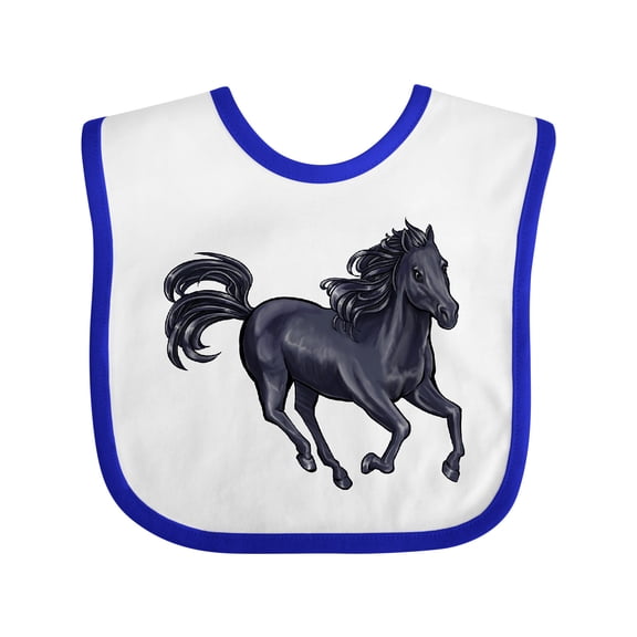 Inktastic Beautiful Galloping Black Horse Boys or Girls Baby Bib