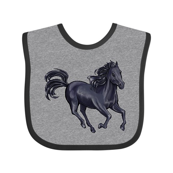 Inktastic Beautiful Galloping Black Horse Boys or Girls Baby Bib