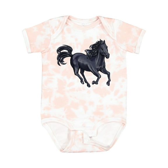 Inktastic Beautiful Galloping Black Horse Boys or Girls Baby Bodysuit