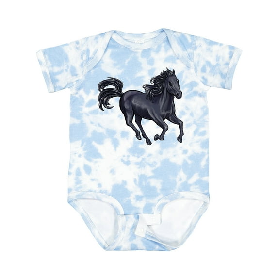 Inktastic Beautiful Galloping Black Horse Boys or Girls Baby Bodysuit