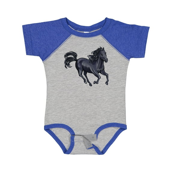 Inktastic Beautiful Galloping Black Horse Boys or Girls Baby Bodysuit