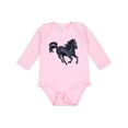 thumbnail image 1 of Inktastic Beautiful Galloping Black Horse Boys or Girls Long Sleeve Baby Bodysuit, 1 of 5