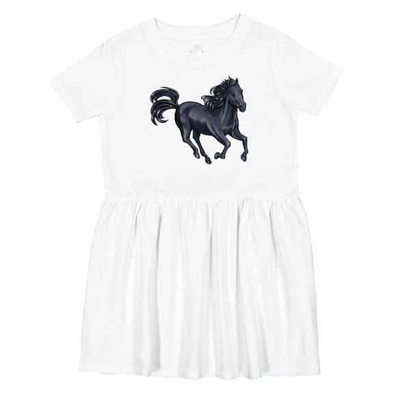 Inktastic Beautiful Galloping Black Horse Girls Toddler Dress