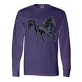 thumbnail image 1 of Inktastic Beautiful Galloping Black Horse Long Sleeve T-Shirt, 1 of 5
