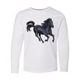 thumbnail image 1 of Inktastic Beautiful Galloping Black Horse Long Sleeve Youth T-Shirt, 1 of 5