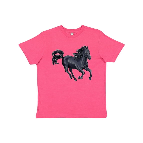 Inktastic Beautiful Galloping Black Horse Youth T-Shirt