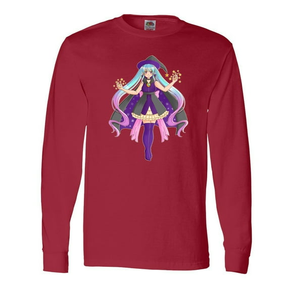 Inktastic Beautiful Purple Anime Witch Long Sleeve T-Shirt
