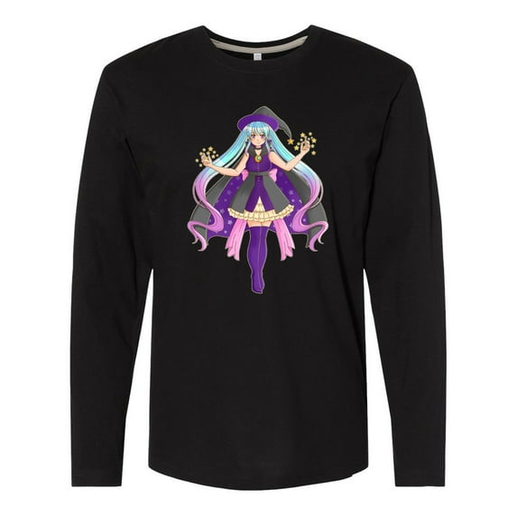 Inktastic Beautiful Purple Anime Witch Long Sleeve T-Shirt