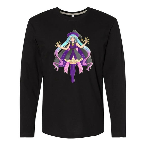 Inktastic Beautiful Purple Anime Witch Long Sleeve T-Shirt