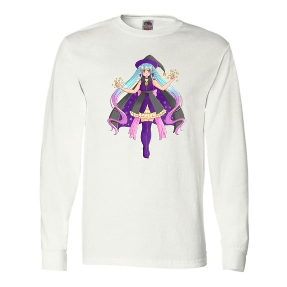 Inktastic Beautiful Purple Anime Witch Long Sleeve T-Shirt