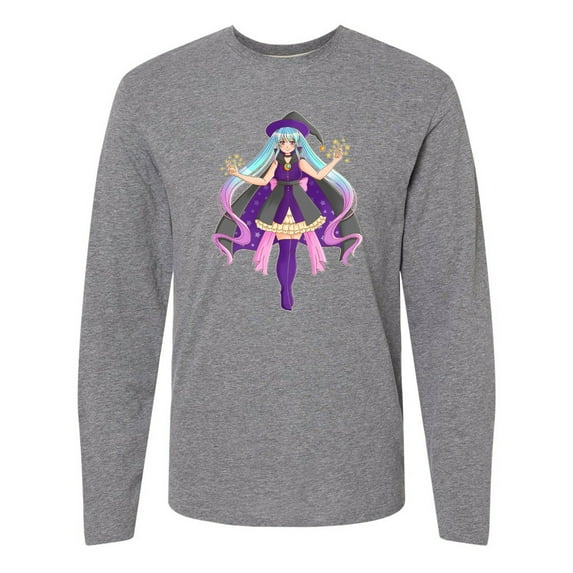 Inktastic Beautiful Purple Anime Witch Long Sleeve T-Shirt