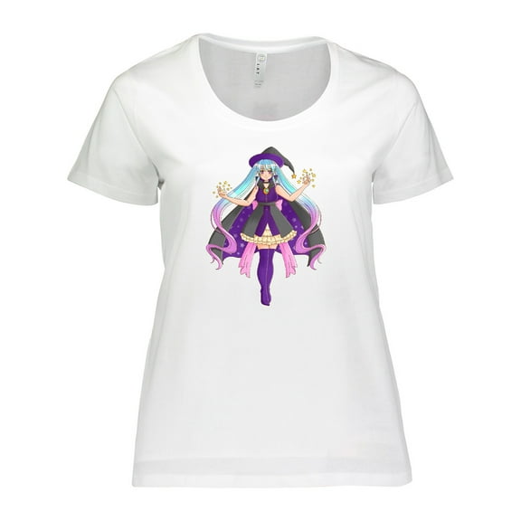 Inktastic Beautiful Purple Anime Witch Women's Plus Size T-Shirt
