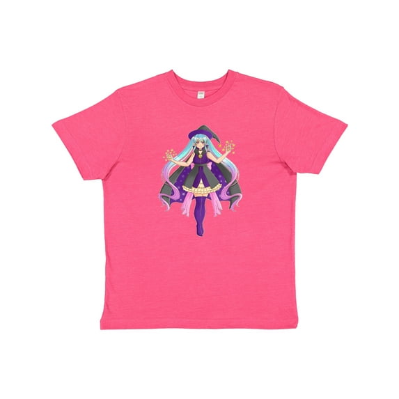 Inktastic Beautiful Purple Anime Witch Youth T-Shirt