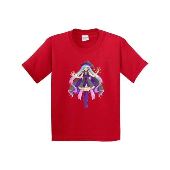Inktastic Beautiful Purple Anime Witch Youth T-Shirt