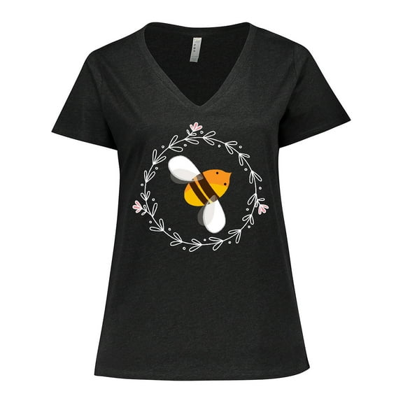 Inktastic Bee Cute Kids Honeybee Women's Plus Size V-Neck T-Shirt