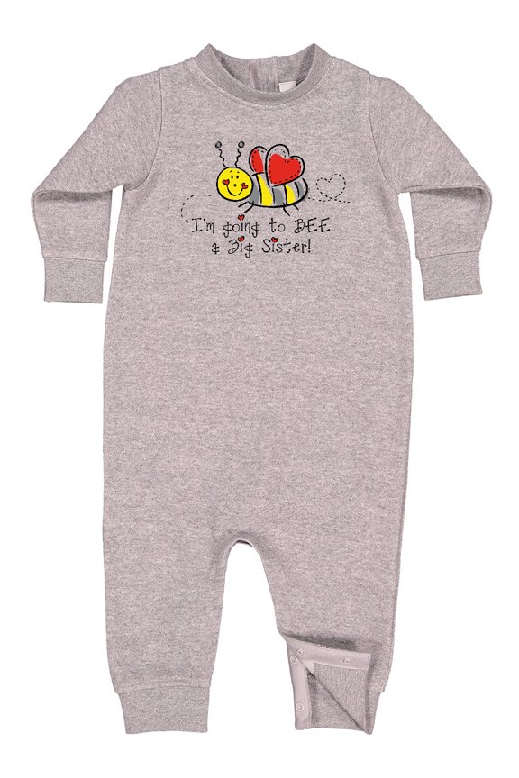 Bee Future Big Sister Baby Fleece Romper