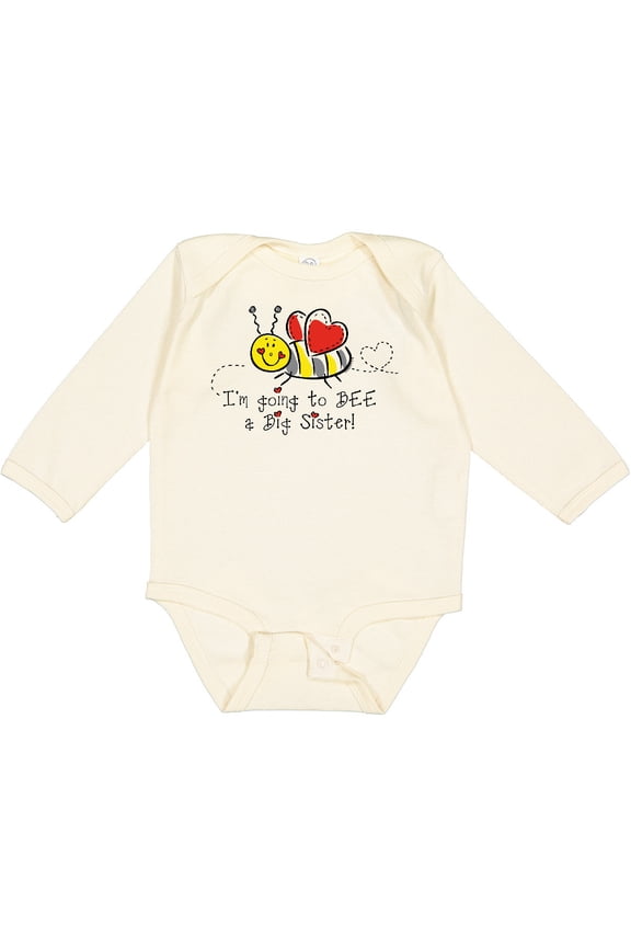 Bee Future Big Sister Girls Long Sleeve Baby Bodysuit