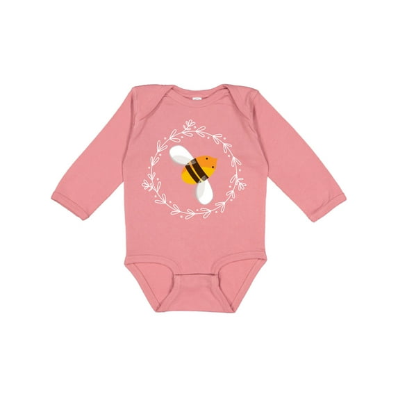 Inktastic Bee Gift Cute Kids Honeybee Girls Long Sleeve Baby Bodysuit