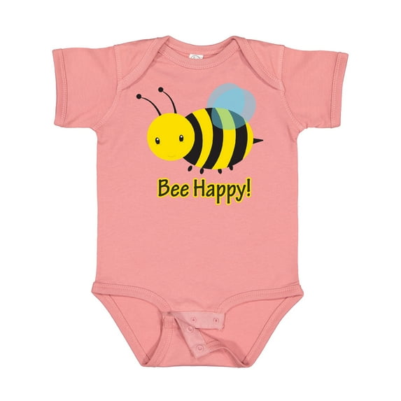 Inktastic Bee Happy Boys or Girls Baby Bodysuit