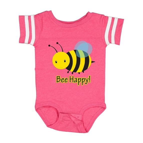 Inktastic Bee Happy Boys or Girls Baby Bodysuit