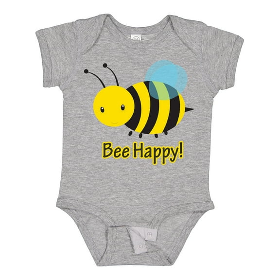 Inktastic Bee Happy Boys or Girls Baby Bodysuit