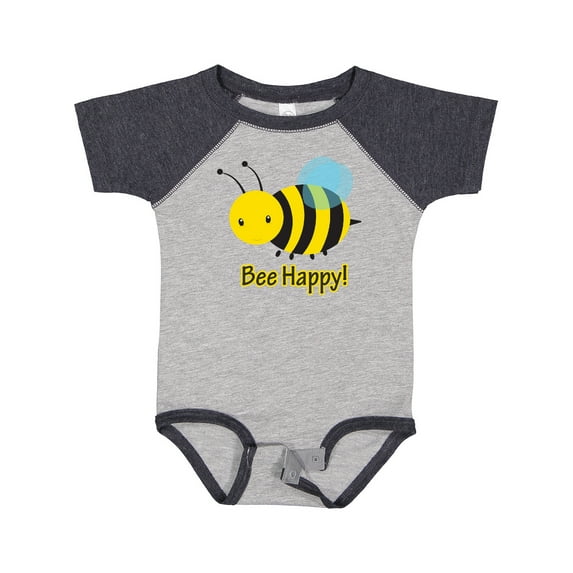 Inktastic Bee Happy Boys or Girls Baby Bodysuit