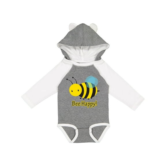 Inktastic Bee Happy Boys or Girls Long Sleeve Baby Bodysuit
