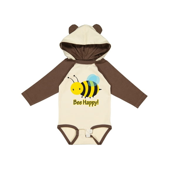 Inktastic Bee Happy Boys or Girls Long Sleeve Baby Bodysuit