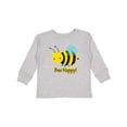 thumbnail image 1 of Inktastic Bee Happy Boys or Girls Long Sleeve Toddler T-Shirt, 1 of 5