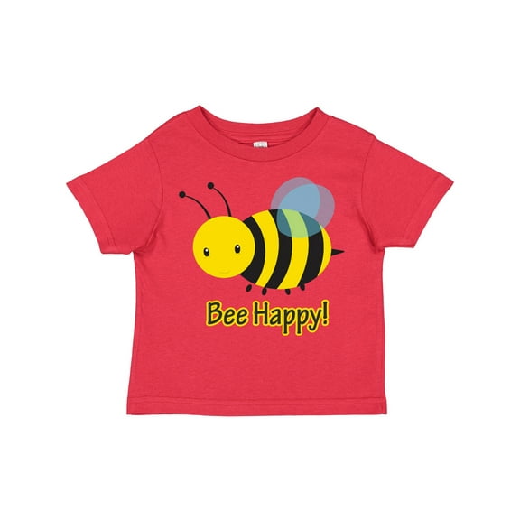 Inktastic Bee Happy Boys or Girls Toddler T-Shirt
