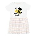 thumbnail image 1 of Inktastic Bee Happy Girls Toddler Dress, 1 of 5