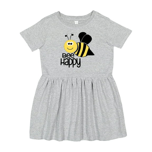 Inktastic Bee Happy Girls Toddler Dress