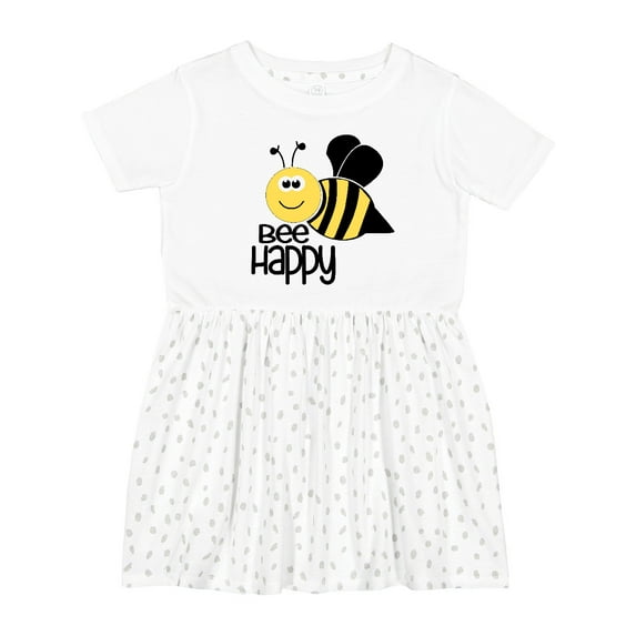 Inktastic Bee Happy Girls Toddler Dress