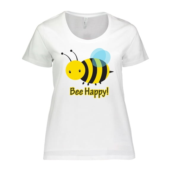 Inktastic Bee Happy Women's Plus Size T-Shirt