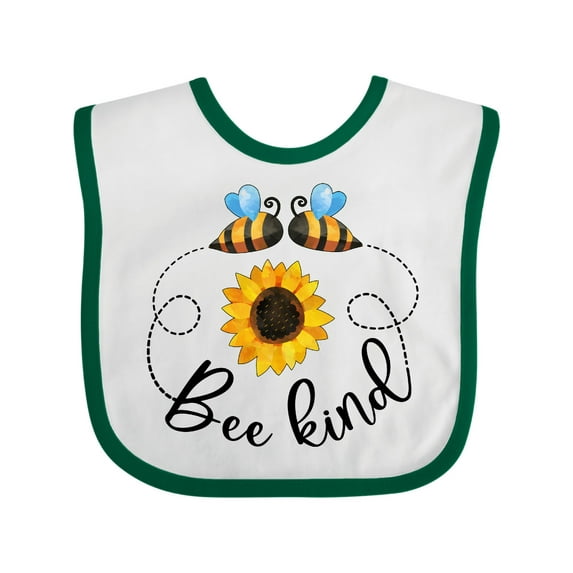 Inktastic Bee Kind Bees and Sunflower Boys or Girls Baby Bib