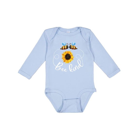 Inktastic Bee Kind Bees and Sunflower Boys or Girls Long Sleeve Baby Bodysuit