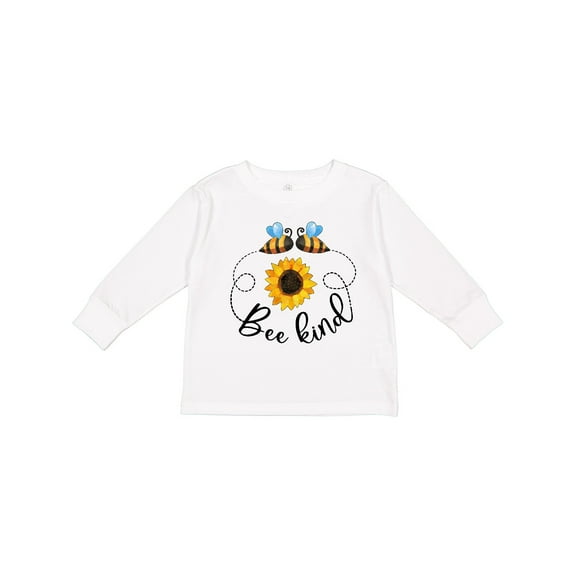 Inktastic Bee Kind Bees and Sunflower Boys or Girls Long Sleeve Toddler T-Shirt