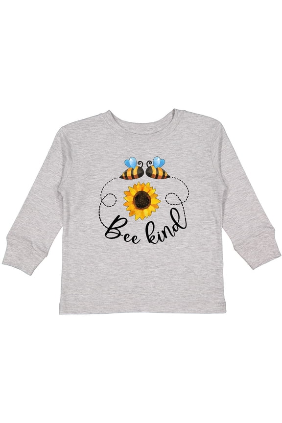 Bee Kind Bees and Sunflower Boys or Girls Long Sleeve Toddler T-Shirt